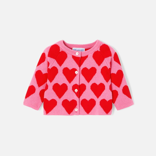 Cardigan cuoricini bimba 