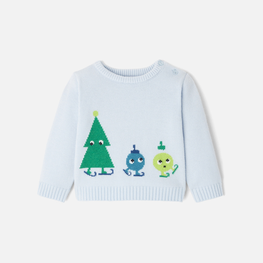 Pullover con albero di Natale intarsio bimbo