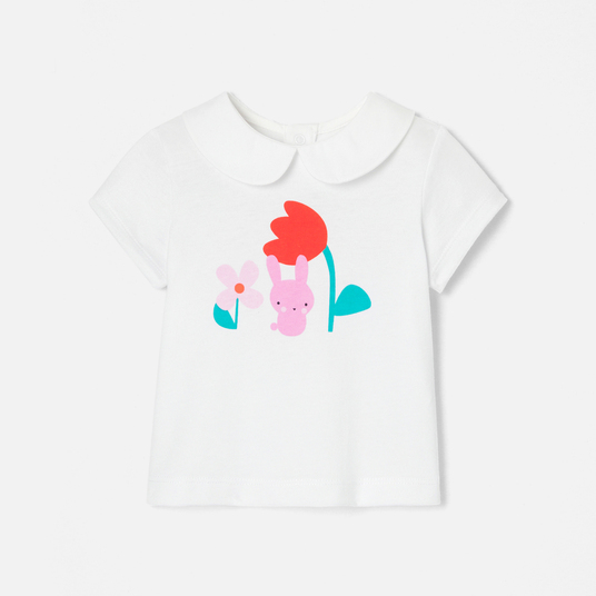 T-shirt con colletto tondo bimba 