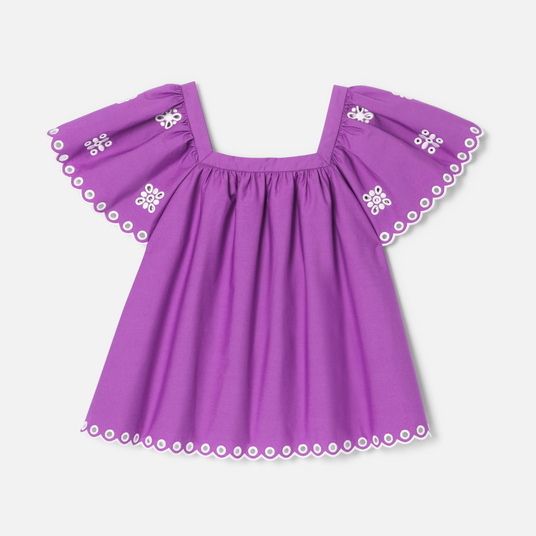 Blusa con volant sulle maniche bambina