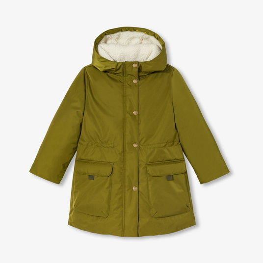 Parka foderato in sherpa bambina